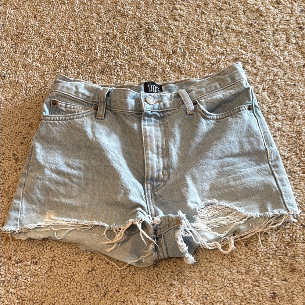 BDG Blue Jean Shorts Distressed Mid-Thigh